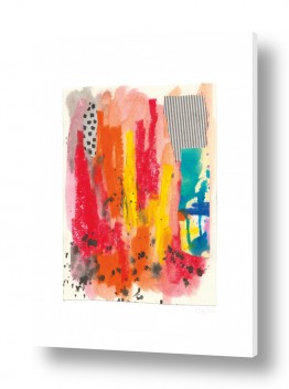ציורי אבסטרקט אבסטרקט בצבעי מים | אש מופשטת I