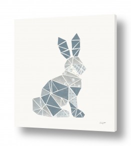ציורי אבסטרקט מופשט מינימליסטי | ארנב גאומטרי