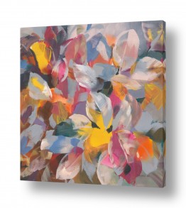 ציורי אבסטרקט אבסטרקט בצבעי מים | a_Confetti Leaves_tn