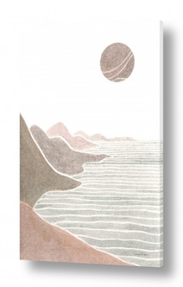 ציורי אבסטרקט אבסטרקט מודרני | חוף באור ירח