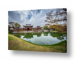 צילומים צילומים מבנים וביניינים | מקדש יפני והשתקפות
