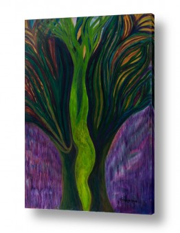 אסתר חן-ברזילי אסתר חן-ברזילי - אמנות מהלב - המילים הפכו לצבעים - צמרות עצים | התמזגות 2