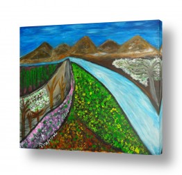 ציורים ציורים מים וים | מול הרי גולן