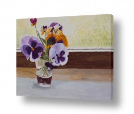 אסתר טל אסתר טל - ציורי שמן ריאליסטיים - אמנון ותמר | פרחים בצנצנת