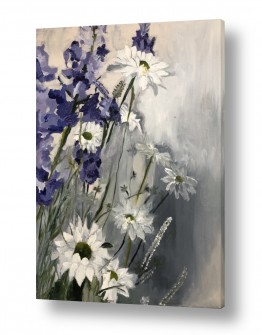 אסתר טל אסתר טל - ציורי שמן ריאליסטיים - פרחים לבנים | פריחה