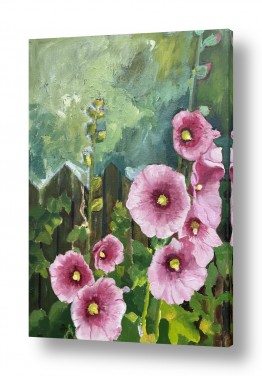 אסתר טל אסתר טל - ציורי שמן ריאליסטיים - ערוגת פרחים | חוטמית