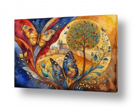 מדבקות קיר מדבקות קיר ירושלים | פרפרים הם חופשיים