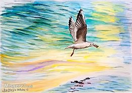 ציפור עם תפוח