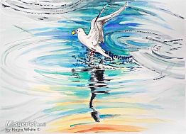 ציפור עם תפוח וצל