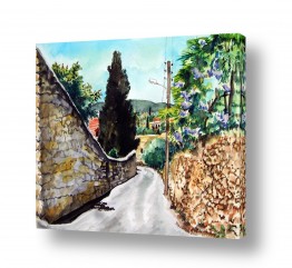 חיה וייט חיה וייט - ציירת ירושלמית - חומת אבן | רחוב בשכונה