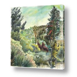 חיה וייט חיה וייט - ציירת ירושלמית - עץ | נוף עם דקל