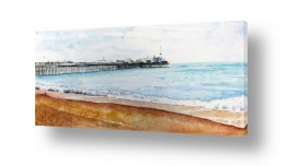 ציורים על מים שקיעות, חופים,סירות, צפרים ובר | מזח בברייטון