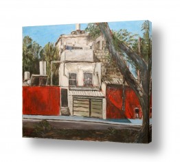 תמונות לפי נושאים ישן | בית ביפו מוקף בחומה אדומה