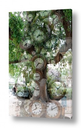 אלמנטים דקורטיביים שעונים | עץ רחב ענפים ושעונים
