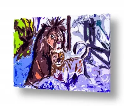נושאים בעלי חיים - חיות | אריות בשלג