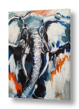 ציורים ציורים של בעלי חיים | פיל בעוצמה שקטה