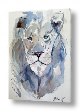 ציורים ציורים של בעלי חיים | אריה עוצמתי