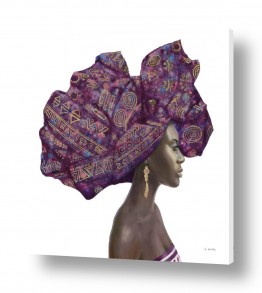 תמונות לפי נושאים גוף האדם | אשה אפריקאית בסגול