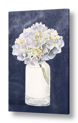 שילובים של צבע כחול כחול ולבן | זר פרחים בצנצנת