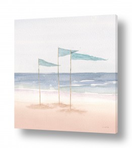 נוף ים גלים | דגלים בחוף