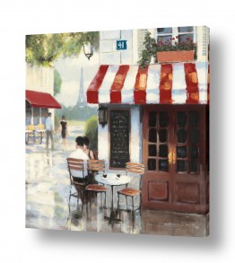 תמונות לפי נושאים קפה | קפה פריזאי ביום גשום