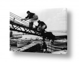 צילומים דוד לסלו סקלי | תל אביב 1937 פועלים ומנוף