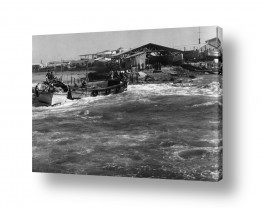 תל אביב נמל תל אביב | תל אביב 1937 סירות ומחסן