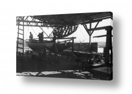 צילומים ארץ ישראל הישנה | תל אביב 1937 בניית סירה