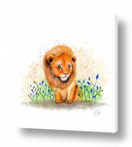 ציורים ציורים לחדרי ילדים | אריה קטן