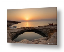 מתן הירש מתן הירש - צילום אומנותי בישראל ובעולם - קרני שמש | בולען בזריחה בים המלח