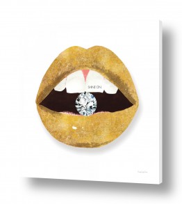 ציורים Mercedes Lopez Charro | שפתיים מוזהבות