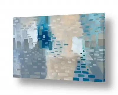 תמונות זכוכית תמונות זכוכית למשרד | Pixelated skyline 