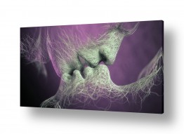 תמונות לפי נושאים kiss | זוג אוהבים מופשט בסגול