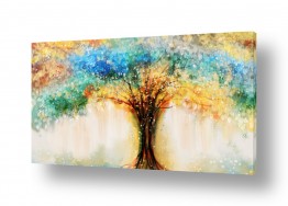 ציורי אבסטרקט אבסטרקט פרחוני ובוטני | עץ האושר הקסום
