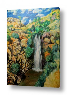 ציורים ציורים מים וים | מפל הג'ילבון