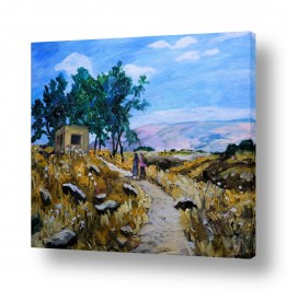 ציורי נוף על קנבס שבילים | רמת הגולן