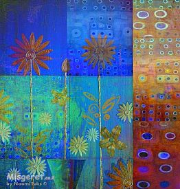 פריחה בזהב וכחול