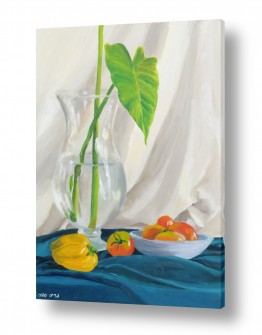 נריה ספיר נריה ספיר - ציור ריאליסטי - ירק | טבע דומם עם אגרטל