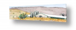 נריה ספיר נריה ספיר - ציור ריאליסטי - אקוורל | נוף עם לול במושב