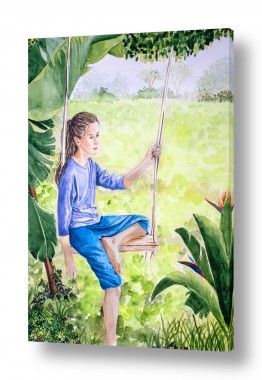 נריה ספיר נריה ספיר - ציור ריאליסטי - צמחים | על הנדנדה