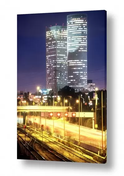 תמונות לסלון תמונות אורבניות לסלון | מגדלי עזריאלי בלילה