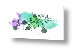 תבניות תבניות של פרחים וצמחים | צפור בצבע