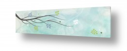 סגנונות ציורי אבסטרקט | ענף בשלכת רקע תכלת