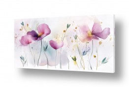 צבעים פופולארים צבע ורוד | פרחים בצבעי מים