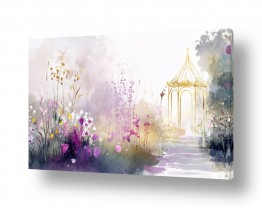 ציורי נוף על קנבס שבילים | גינה קסומה