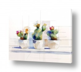 נושאים ציורים | שלישיית קקטוסים