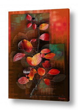רעיה גרינברג רעיה גרינברג - «פנטזיה ממוחשבת«-ציור דיגיטלי - 3 פרחים | עלי  שלכת
