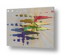 רעיה גרינברג רעיה גרינברג - «פנטזיה ממוחשבת«-ציור דיגיטלי - 3 פרחים | עננים וקרני שמש