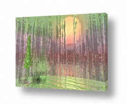 ציורים רעיה גרינברג | Daybreak in the forest