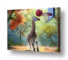 תמונות לחדר משחקים | גירף משחק כדורסל